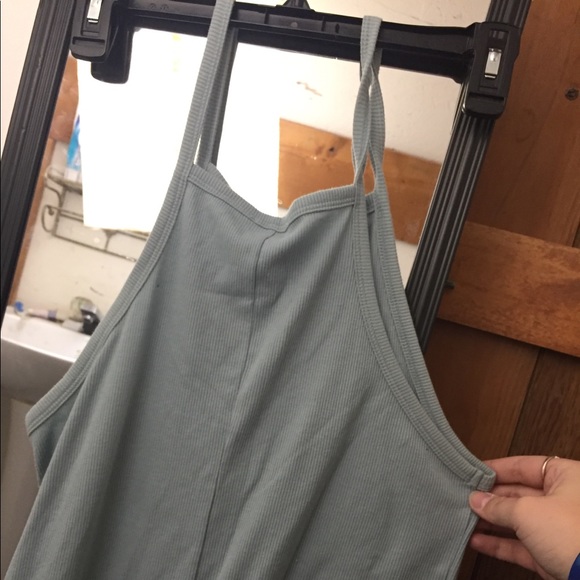 ribbed pastel green body con casual dress - Picture 2 of 2